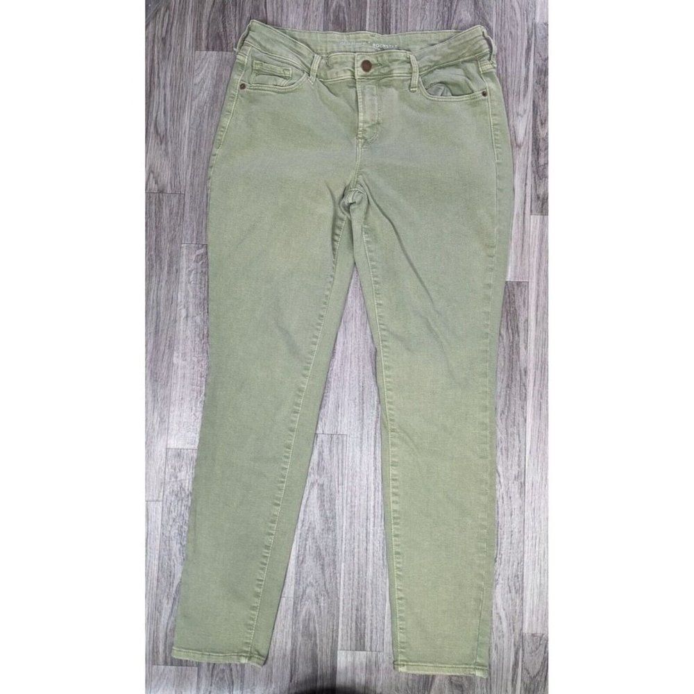 (3/$35)‎ Old Navy Size 6 Pockets Rockstar Mid Rise Olive Green Denim Jeans